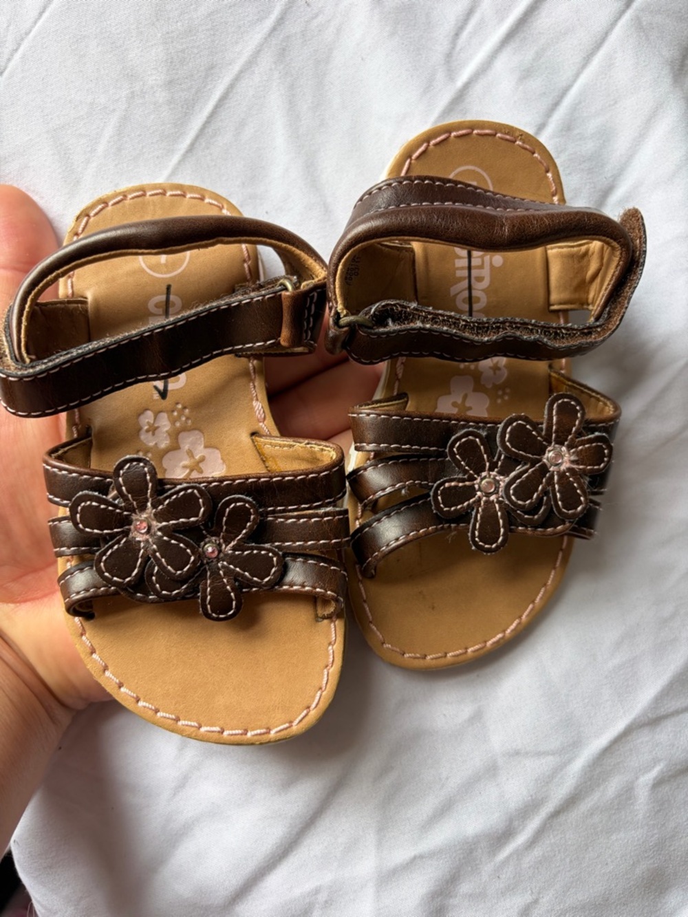 Target Brown Flower Toddler Hook-and-Loop Sandals